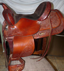 15" Circle Y Saddle Western Park and Trail Tooled leather