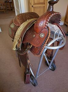 Lone Star Saddle Co Laredo, TX 16" Tooled Silver Show Saddle