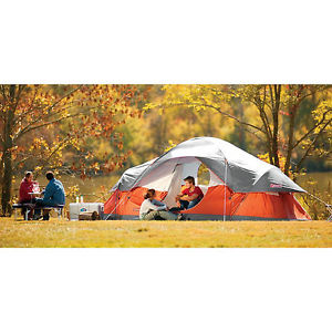 8 Person Tent Camping Outdoor Cabin 3 Room Family Dome Shelter Hiking Travel Red