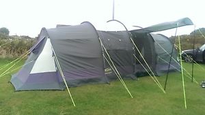Gelert Horizon 6 Tent, footprint, carpet and porch. family, green, festival