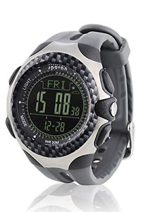 10X(MINGO I Sports Functional Outdoor Digital Compass Hiking Watch Black) L3