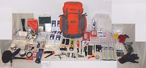 BLACK Tactical 72 Hour Survival Kit Backpack Emergency BOB 3 Day Pack Food Water