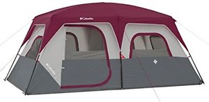 COLUMBIA 8 Person Dome Tent, Red/Grey
