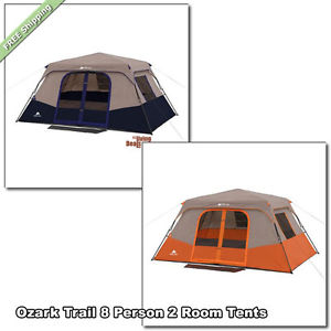 Ozark Tents for Camping 8 Person 2 Room Outdoor Family Instant Cabin Tent