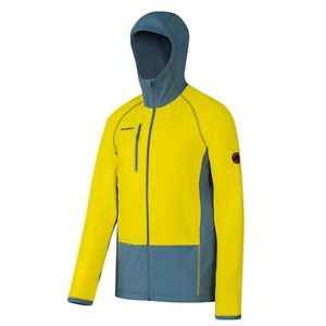 Mammut Funktions Jacke Fleecejacke Herren Aconcagua Pro Hooded Gelb Blau L