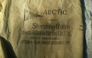 Rare Vintage Woods Arctic Down & Wool Sleeping Robe Bag 76" x 84" w/  carry bag