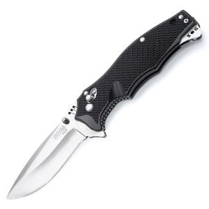 Vulcan, Black GRN Handle, Satin Clip Point Plain w-Clip
