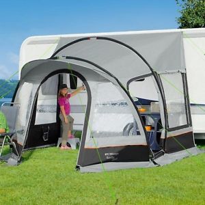 Reisevorzelt Garda Deluxe Wohnwagen-Teilvorzelt Camping blickdicht grau