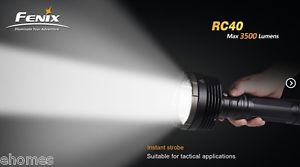 Fenix RC40 Rechargeable 3500 Lumen U2 LED Flashlight Torch w/ Home & Car charger