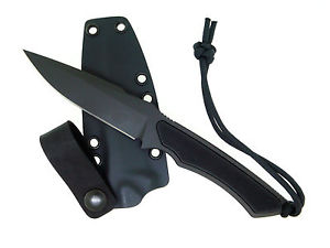 Spartan Blades PHRIKE Fixed Blade Black Handle w/ Black Plain Blade