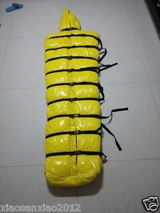 Glanznylon Wet-look Bondage Schlafsack Daunenschlafsack Mumienschlafsack Gelb