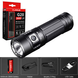 Klarus G20 3000 Lms Dual-Switch Mini Search Light w/ 5000mAh Rechargeable Batter