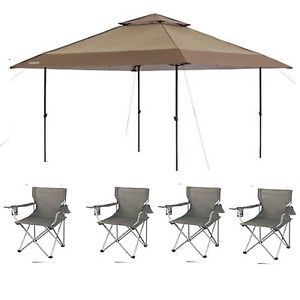 Chapter 13' x 13' Pagoda Instant Straight Leg Canopy with 4 Chairs Value Bundle