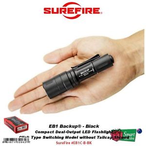 Surefire #EB1C-B-BK LED Flashlight EB1 Backup, No Shroud, Click Switch, Black