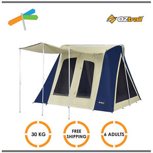 OZtrail 6 Person Grand Tourer Canvas Tent Camping Outdoor Picnic