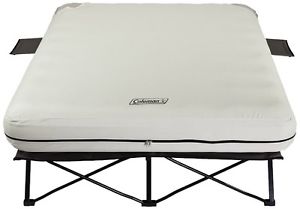 Coleman Queen Airbed Cot with Side Tables and 4D Battery Pump Outdoor, New