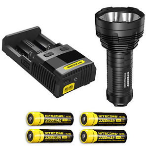 Nitecore TM16GT Flashlight, XP-L HI V3 LED w/SC2 Charger & 4x NL183 Batteries