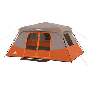 Ozark Trail Instant 13' x 9' Cabin Camping Tent, Sleeps 8, 4 windows, Easy Setup