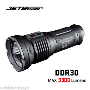 JETBEAM DDR30 3*Cree LED 3300 LMs self-defense digital display Torch Flashlight