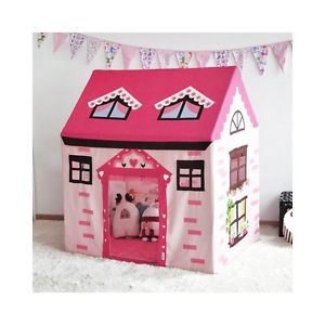 Children Folding Play House Portable Toy Tent Castle Cubby Playhut Pink