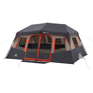 Instant Cabin Tent 10 Person Camping Outdoor Family Hiking Travel Dome Orange