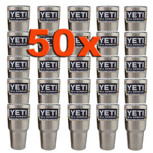 50x Yeti 30 oz Rambler Cooler Tumbler Stainless Steel Cup Coffee Mug With Lid JK