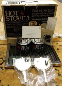 New PyroLite Hot Stove 3 Two Burner Instant Heat Portable Fuel Camping Stove Kit