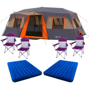Ozark Trail 12-Person Instant Tent with 4 Chairs and 2 Airbeds Value Bundle