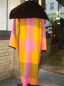 NWOT Jean Charles JC de Castelbajac Bergdorf Goodman Plaid Wool Coat Quilting L