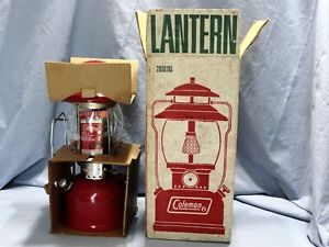 Vintage Coleman 200A-195 Red Lantern in Original Box, Single Mantel, NOS