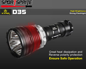 XTAR D35 CREE XM-L2 U2 2800Lumen 560M Throw Diving LED 18650/18700 Flashlight