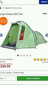 Vango galaxy 300 tent go outdoors 3 man tent *new* rrp £280
