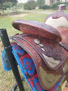 Cicle Y used 15.5" western equitation show pleasure saddle