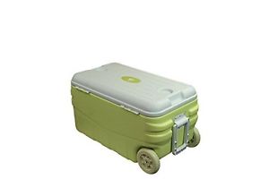 Cool Box Camping Festival Green 80 Litres On Wheels Portable Outdoor Trolley Ice