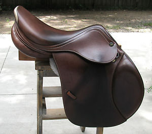 Nona Garson PRESTIGE saddle, 17" close contact hunt/ jump, brown leather