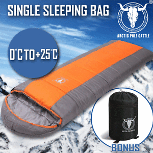 Outdoor Camping Envelope Sleeping Bag Thermal Tent Hiking Winter Single 0°C Ora