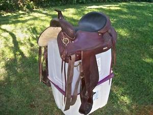 CIRCLE Y  PARK & TRAIL SADDLE   17" SEAT   TOOLED LEATHER