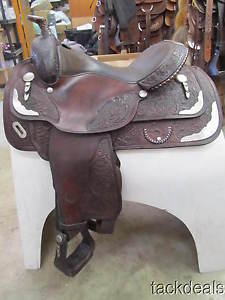 Circle Y Show Saddle Dark Oil, Alpaca Silver, Softee Leather Lightly Used