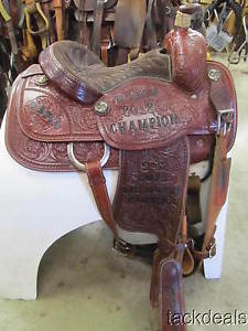 Larry Coats Custom Lazy L Roper Roping Saddle 14 1/2" Lightly Used MINT!