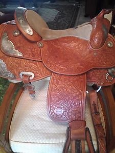 showman western  show saddle handmade 16,