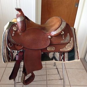 CRATES CUSTOM SILVER WESTERN SHOW/ PLEASURE saddle 16"