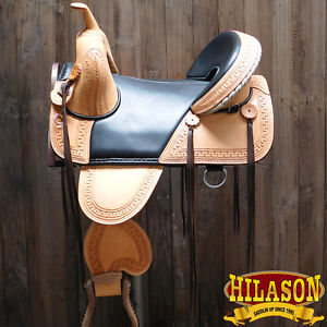 CLASSIC SERIES HILASON TREELESS WESTERN TRAIL BARREL RACING LEATHER SADDLE 16"