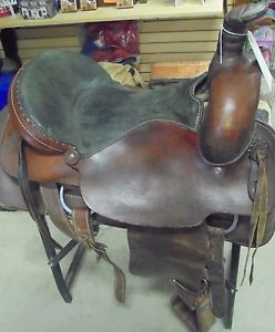 17" LAMB SADDLERY ROPING WESTERN SADDLE 3-933