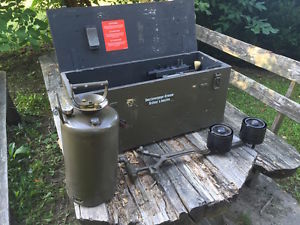 NEW SWISS ARMY CAMP STOVE MEGEVET GENEVA MADE IN SWITZERLAND RARE!