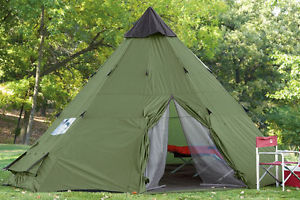 Guide Gear Teepee Tent 18 X 18, 190-denier polyester shell, Sleeps up to 12