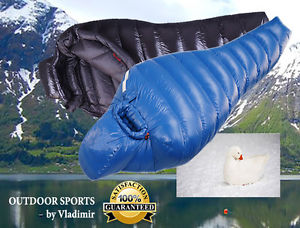 Extreme Ultralight duck down mummy sleeping bag camping outdoor waterproof 700g