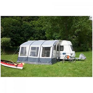 Reisevorzelt Bora Air Gr. 2 Camping Caravan Wohnwagen Teilvorzelt weiß blau