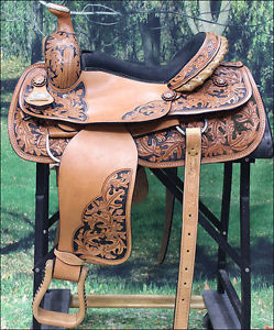 RS105BK1-16" HILASON "BIG KING SERIES" WESTERN WADE RANCH ROPING COWBOY SADDLE