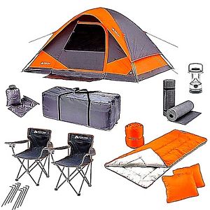 Ozark Trail 22 Piece Camping Combo Set Foam Mat Sleeping Tent Outdoor Gear New