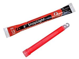 Cyalume SnapLight Industrial Grade Chemical Light Sticks, Red, 6" Long, 12 Hour